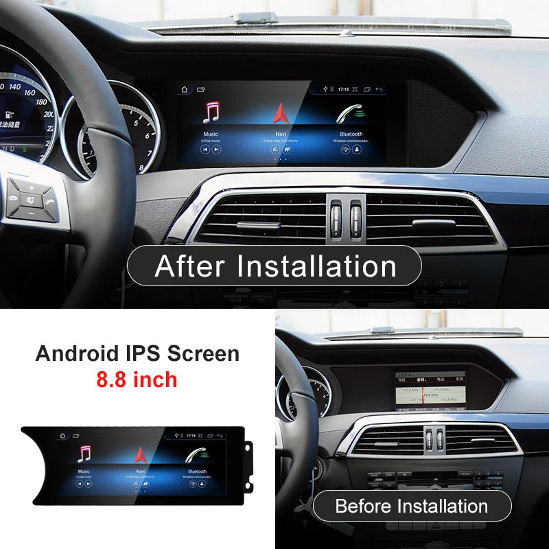8.8" android screen Mercedes Benz C Class W204 S204 2011-2015
