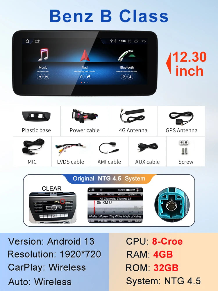 Android screen 10.25" 12.3" Mercedes Benz B Class W246
