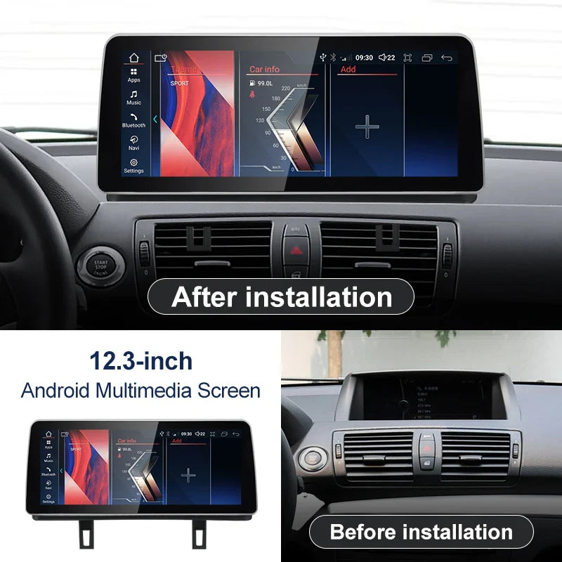 12.3" android screen BMW 1 Series E81 E82 E87 E88