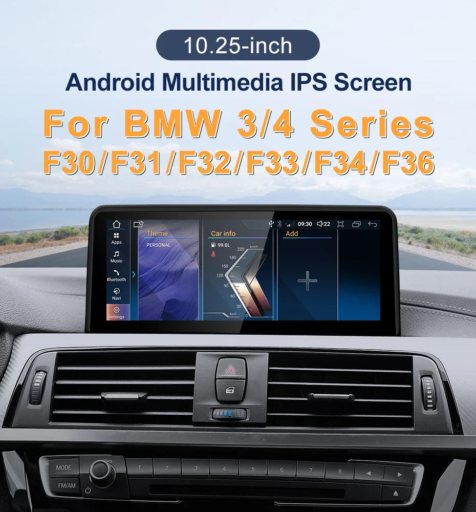10.25" Android screen BMW 3 Series F30 F31 F34 / 4 Series F32 F33 F36