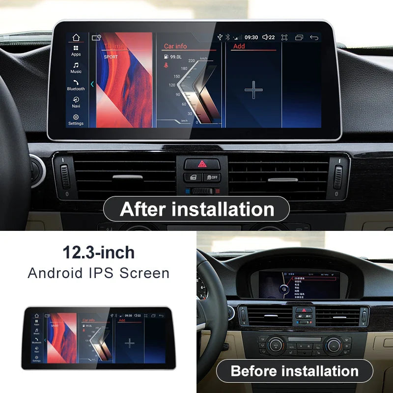 12.3" Android screen BMW 3 series E90 E91 E92 E93 / 5 series E60 E61