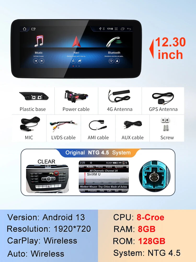 Android screen 10.25" 12.3" Mercedes Benz E Class W212
