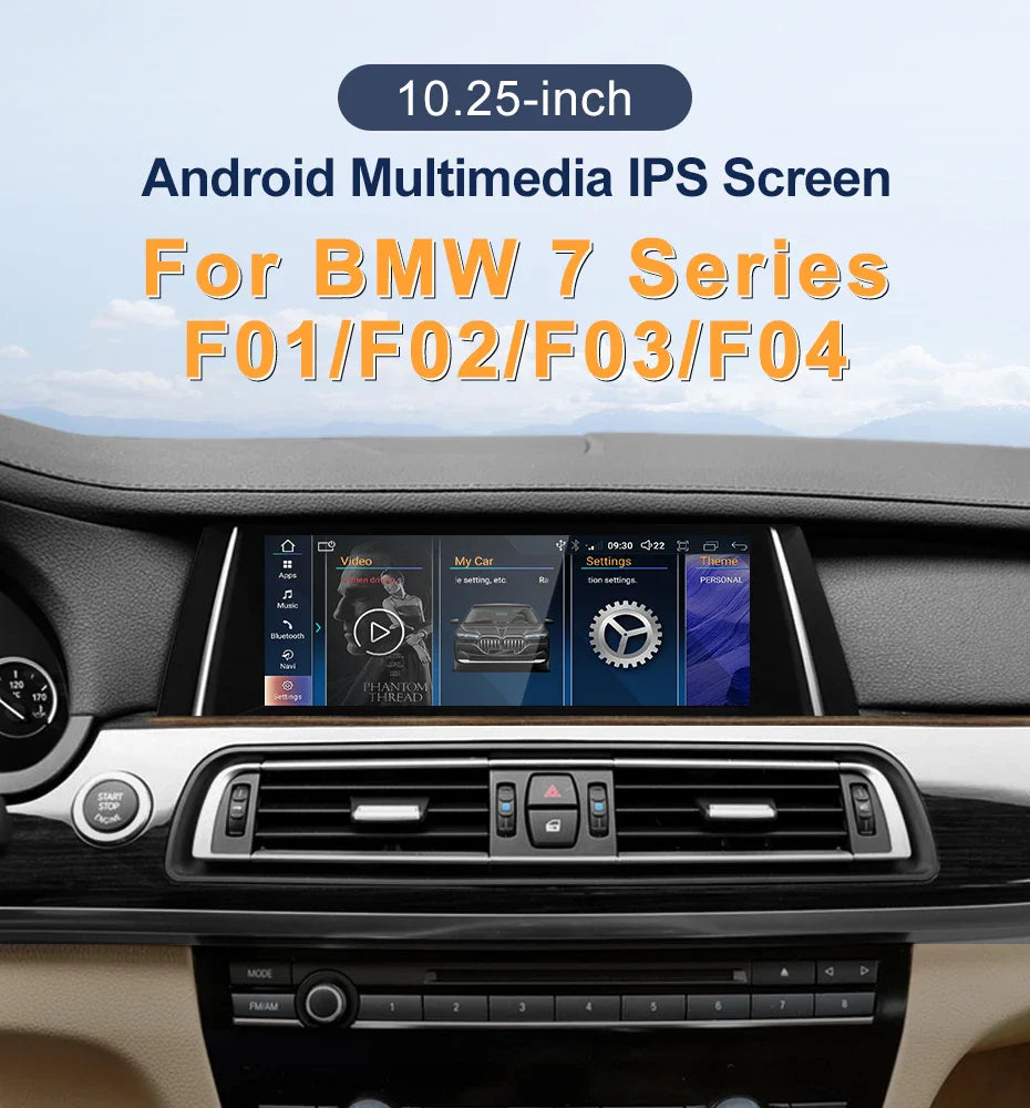 10.25" android screen BMW 7 Series F01 F02