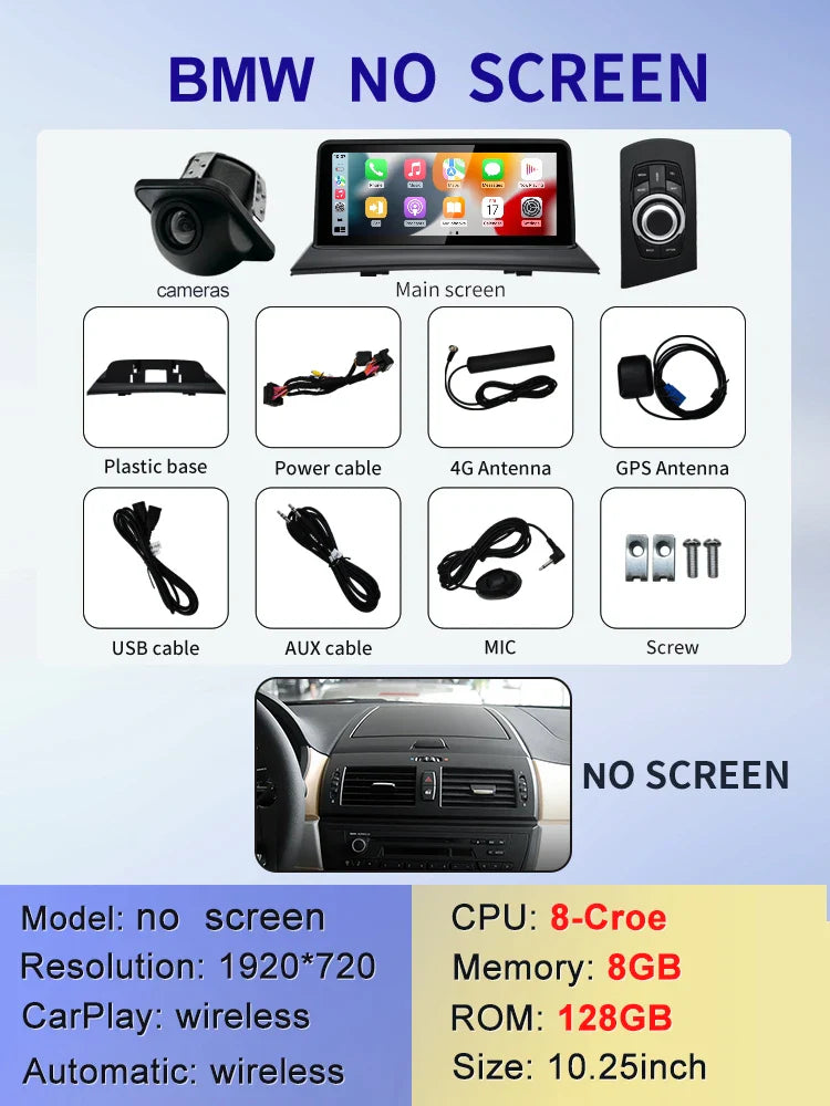 10.25" android screen BMW X3 E83