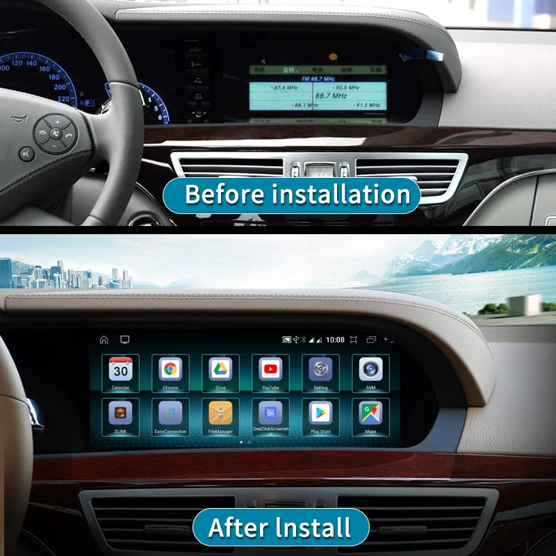 10.25" android screen Mercedes Benz S Class W221