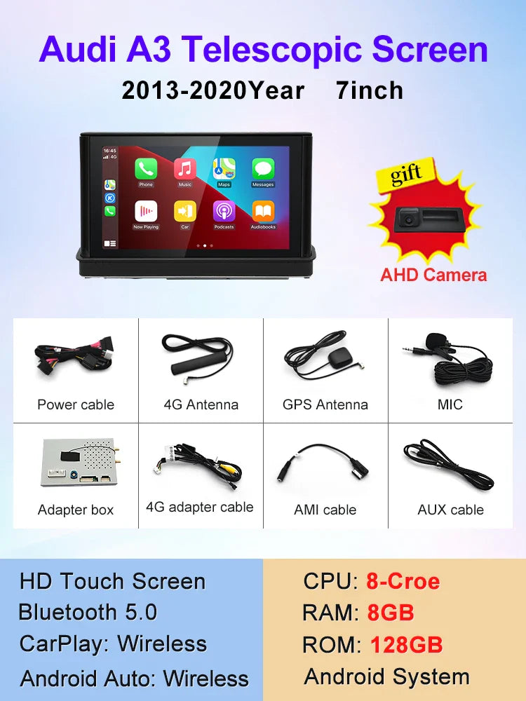 7" android screen AUDI A3 2013-2018