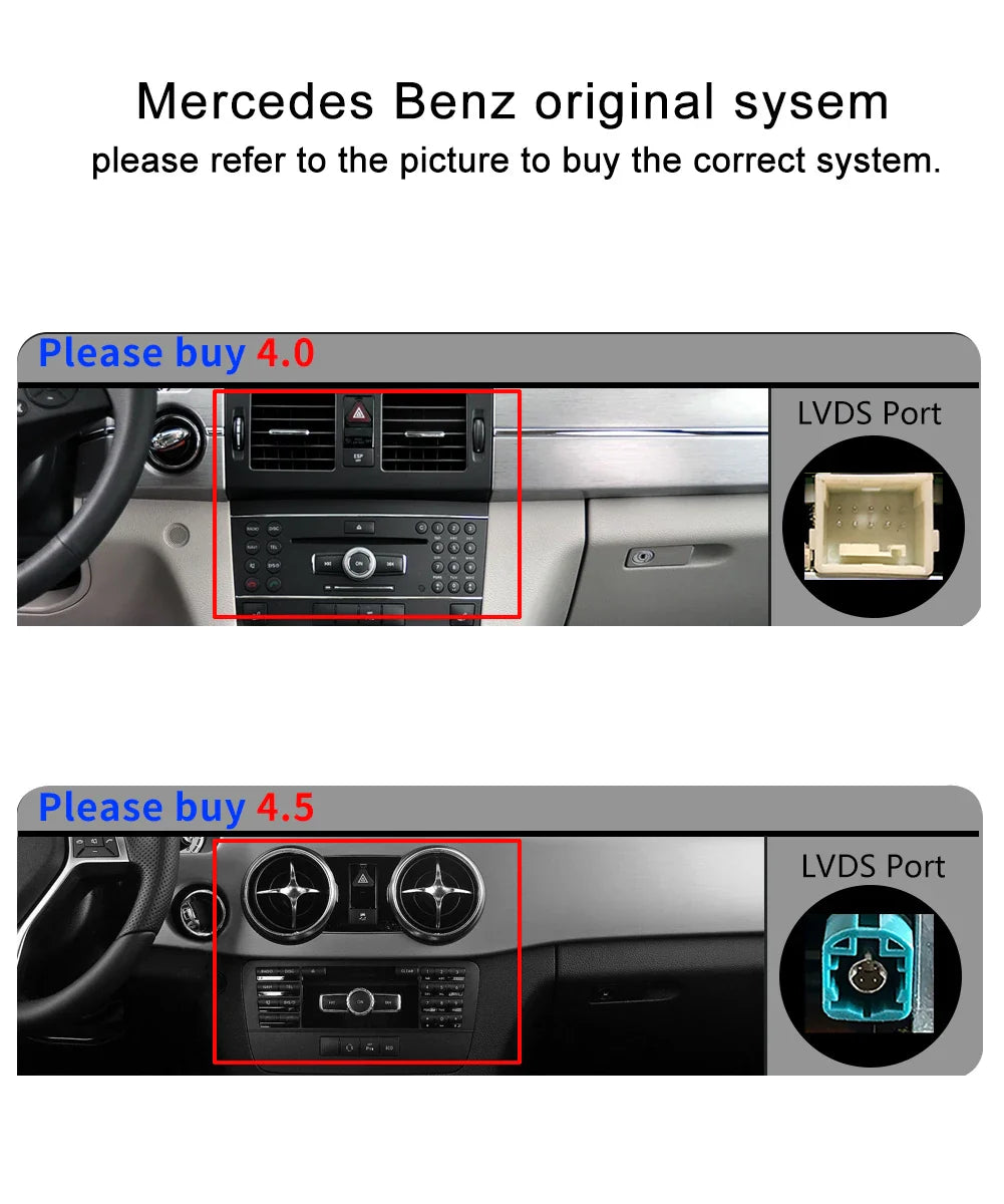 Android screen 10.25" 12.3" Mercedes Benz GLK X204