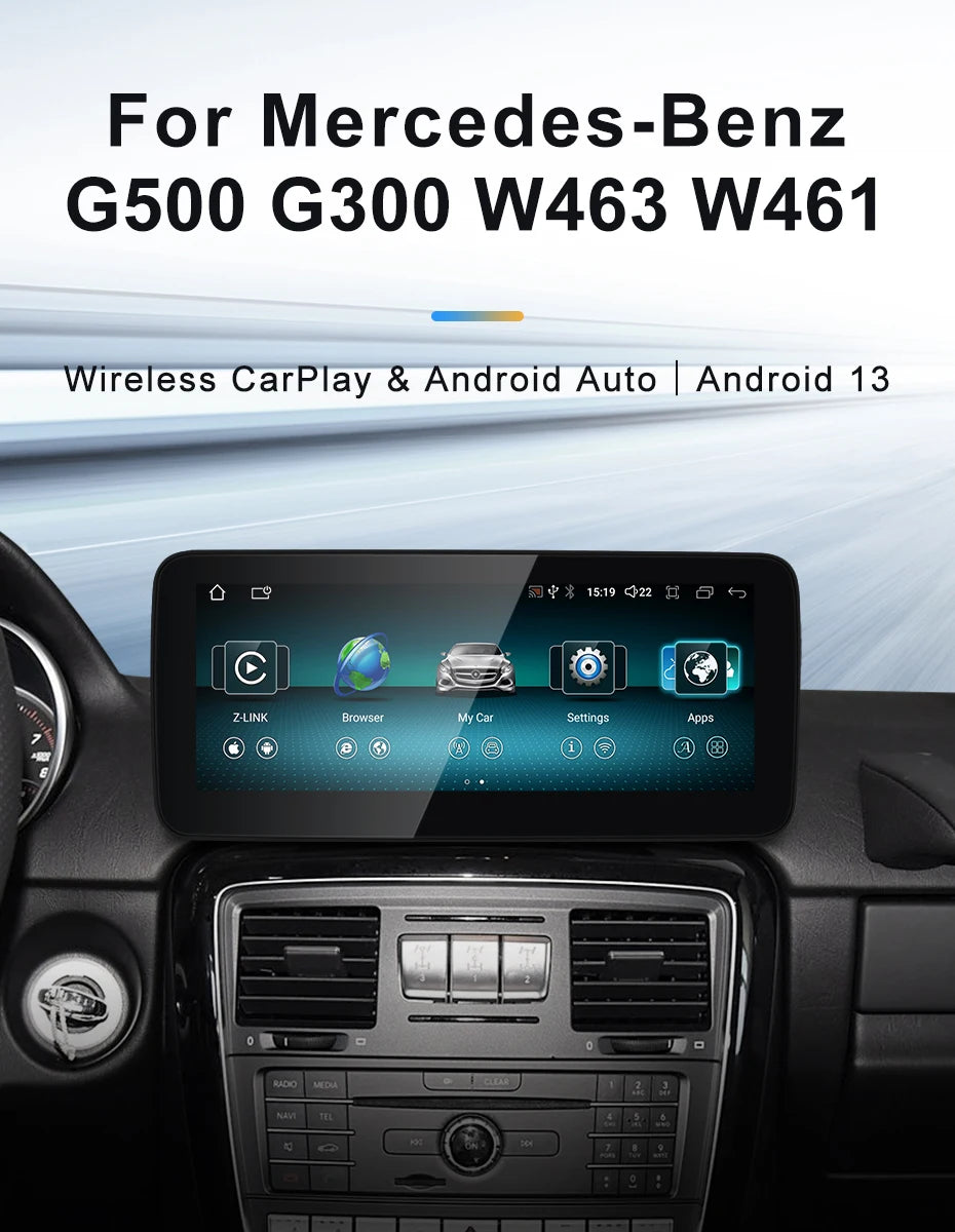 Android screen 10.25" 12.3" Mercedes Benz G Class G500 G55 W461 W463