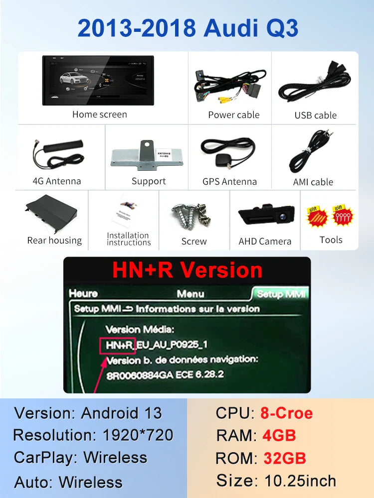 10.25" android screen AUDI Q3 2013-2018