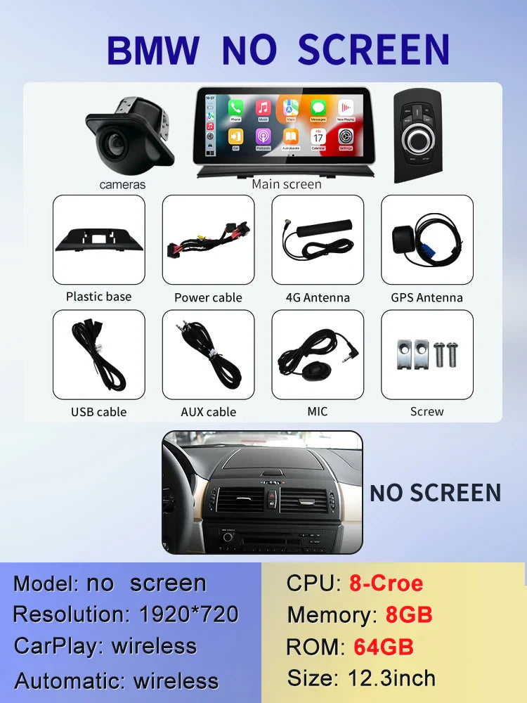 12.3" android screen BMW X3 E83