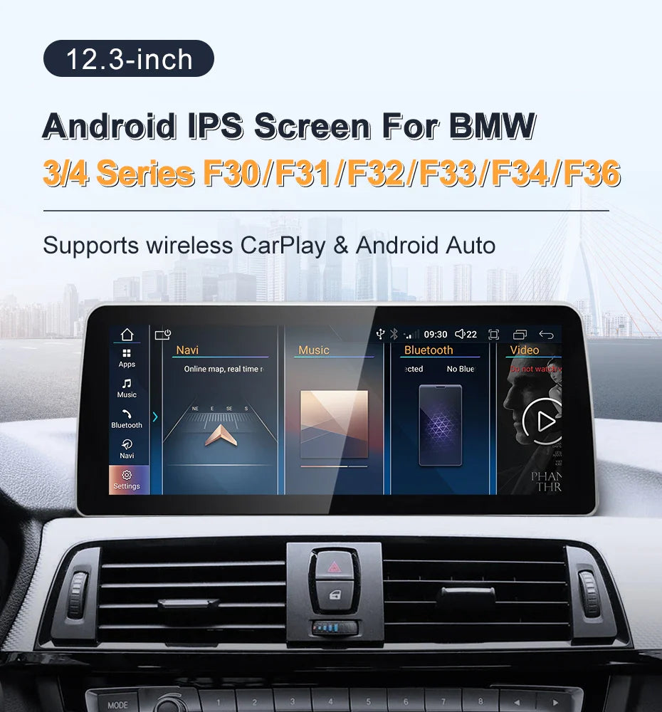 12.3" Android screen BMW 3 Series F30 F31 F34 / 4 Series F32 F33 F36