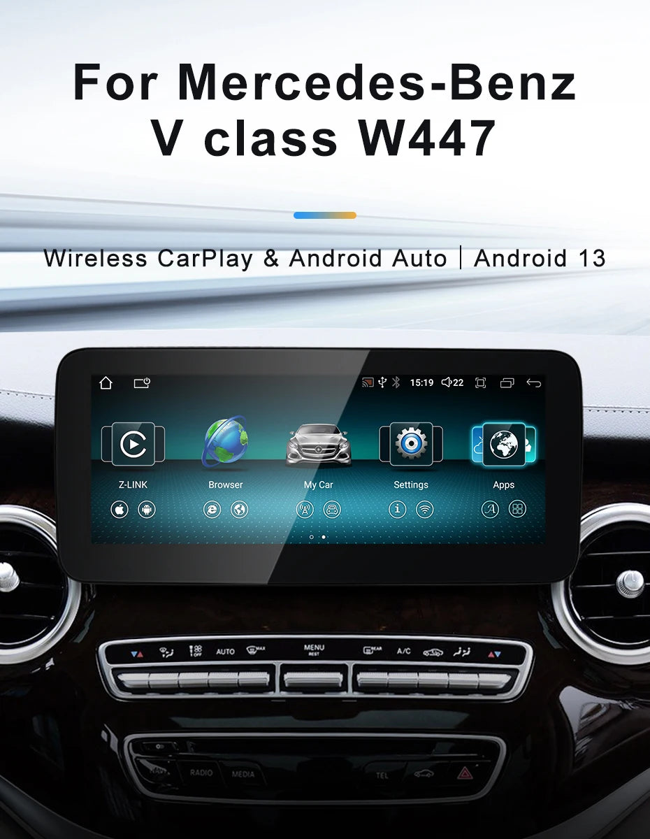 Android screen 10.25" 12.3" Mercedes Benz V Class W447 V250 V260 V350