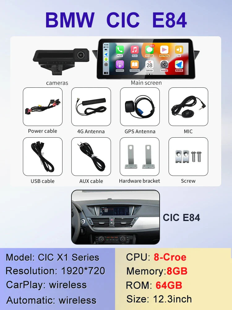 12.3" android screen BMW X1 E84