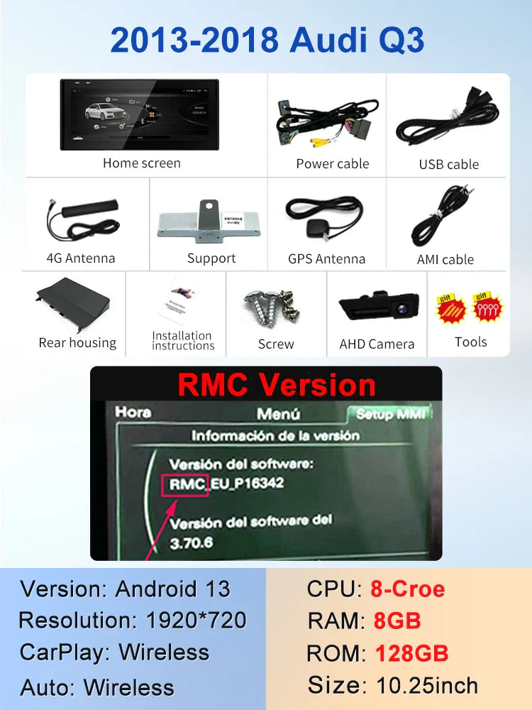 10.25" android screen AUDI Q3 2013-2018