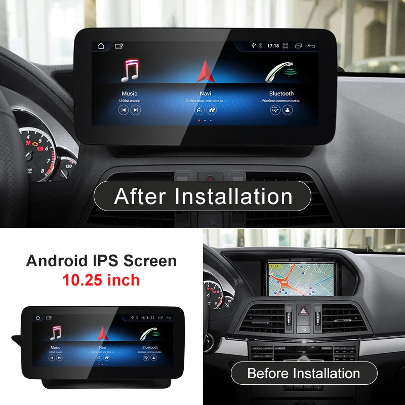 Android screen 10.25" 12.3" Mercedes Benz E Class A207 W207 S207