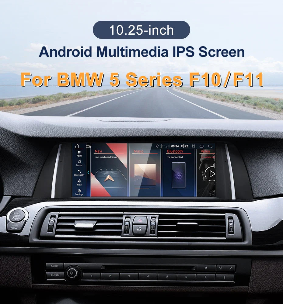 10.25" android screen BMW 5 Series F10 F11