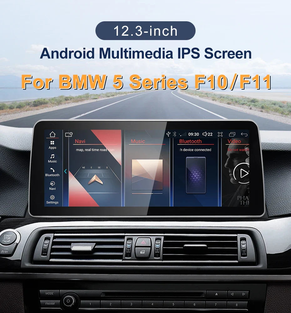 12.3" android screen BMW 5 Series F10 F11