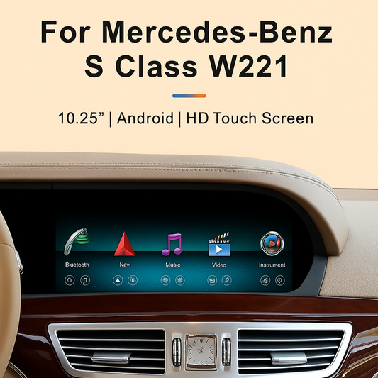 10.25" android screen Mercedes Benz S Class W221