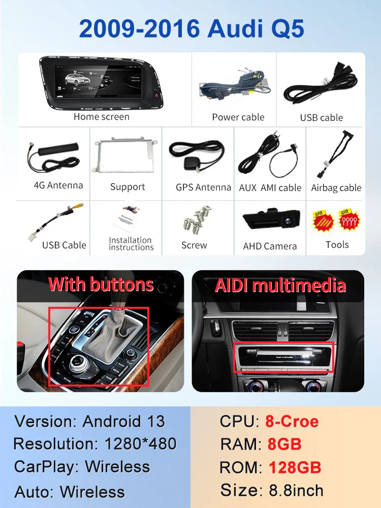 Ecran android 8.8" AUDI Q5 2009-2016