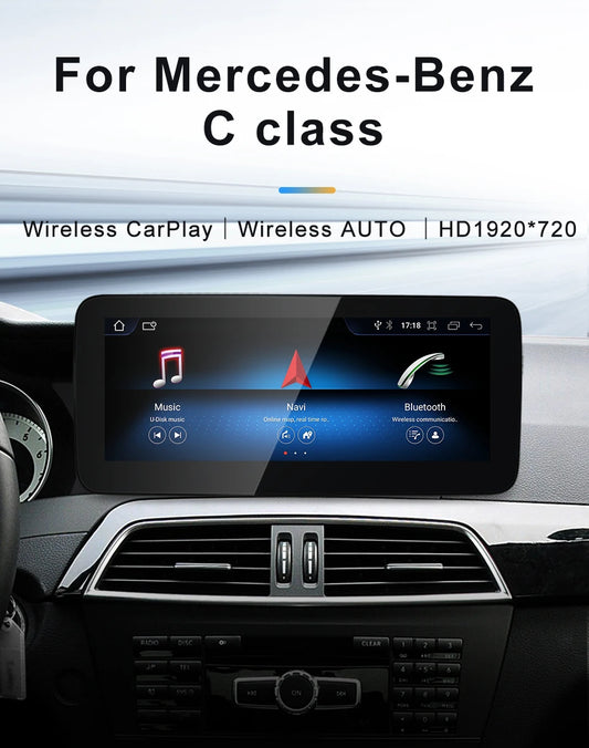 Android screen 10.25" 12.3" Mercedes Benz C Class W204 S204 2011-2015