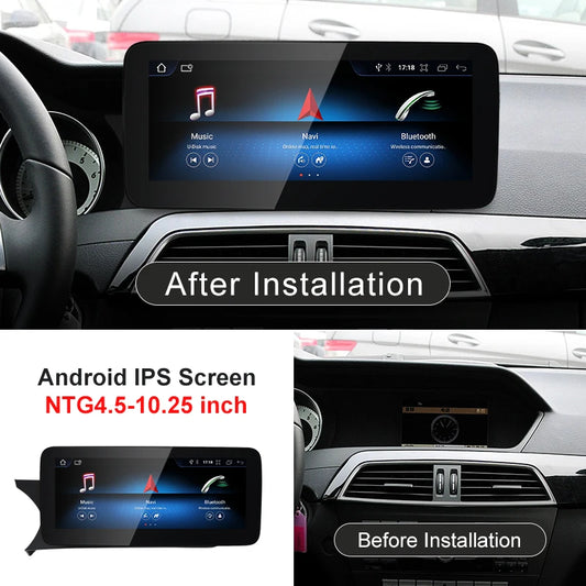 Android screen 10.25" 12.3" Mercedes Benz C Class W204 S204 2011-2015