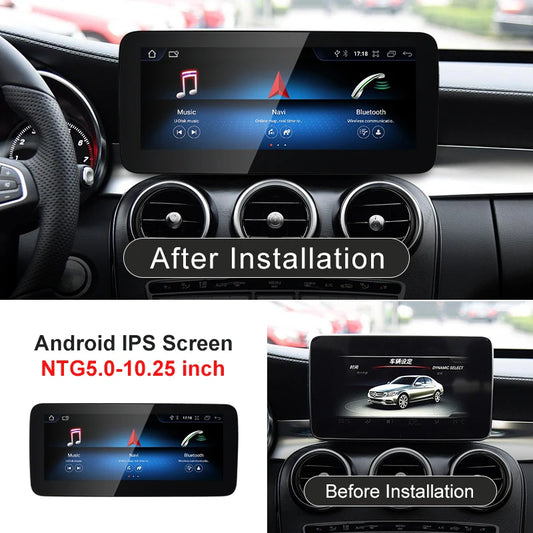 Android screen 10.25" 12.3" Mercedes Benz C Class GLC W205 S205