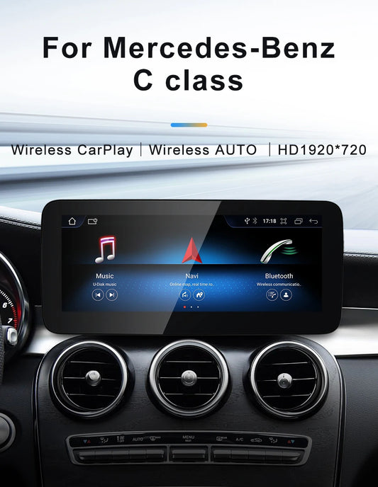 Android screen 10.25" 12.3" Mercedes Benz C Class GLC W205 S205